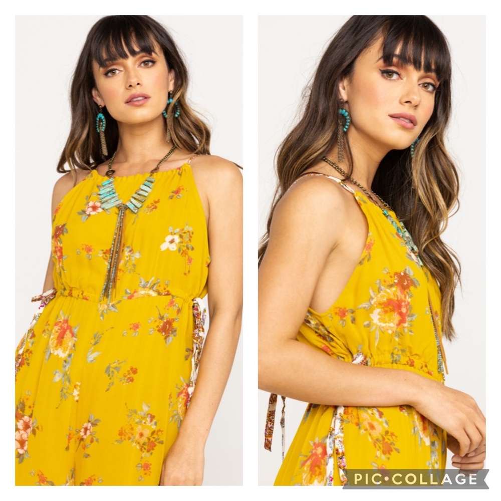 Free People “Georgia” Floral Wide Leg Jumpsuit - Picture 4 of 5